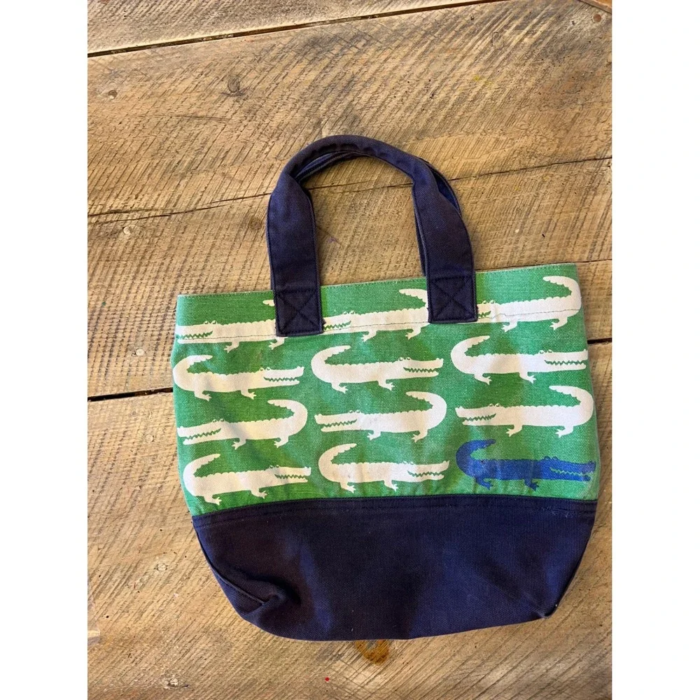 Pottery Barn Kids Mini Tote Bag Kids OS Green Good Alligator Canvas‎ Print